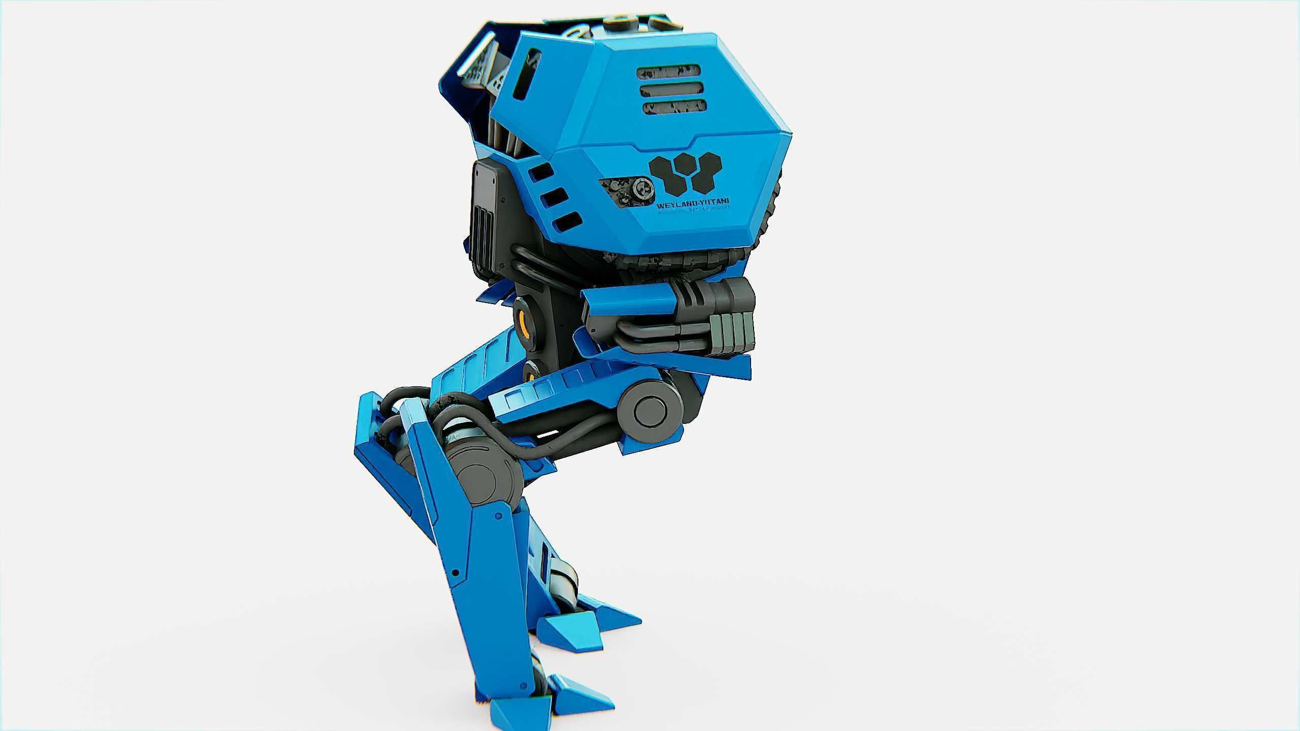 COMBAT DROID  FOVOS X Rigged for Unreal Engine - Unity - MIXAMO 3D model_6