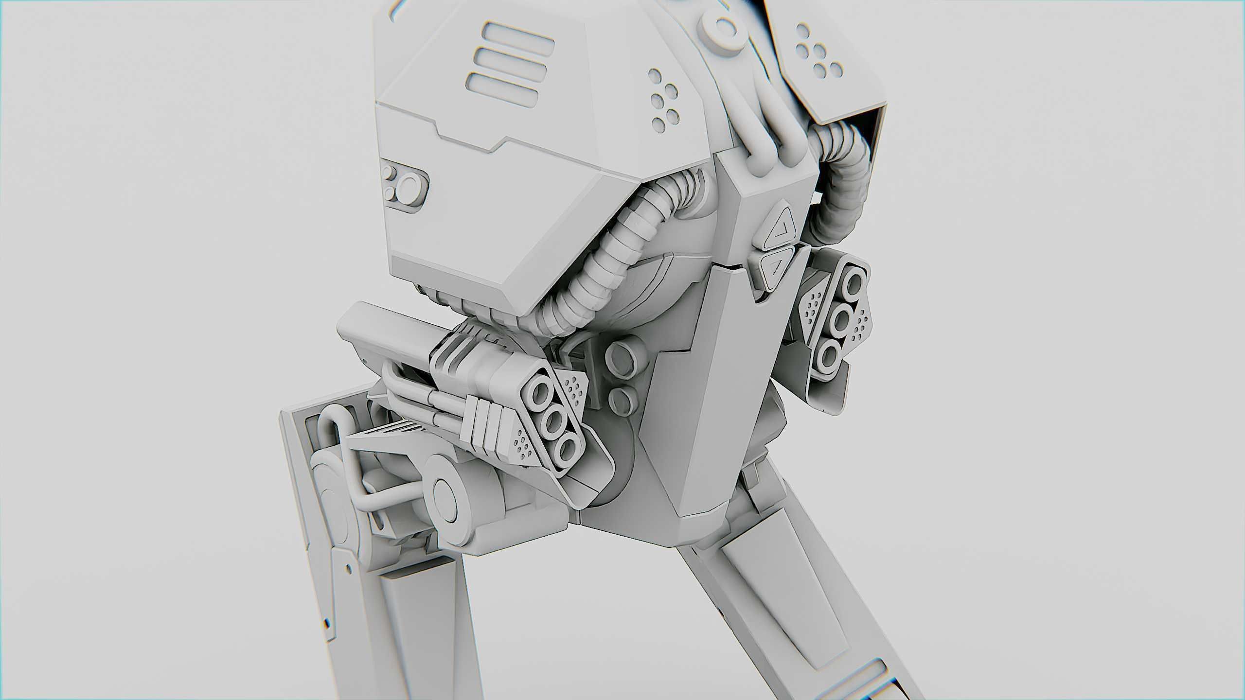 COMBAT DROID  FOVOS X Rigged for Unreal Engine - Unity - MIXAMO 3D model_36