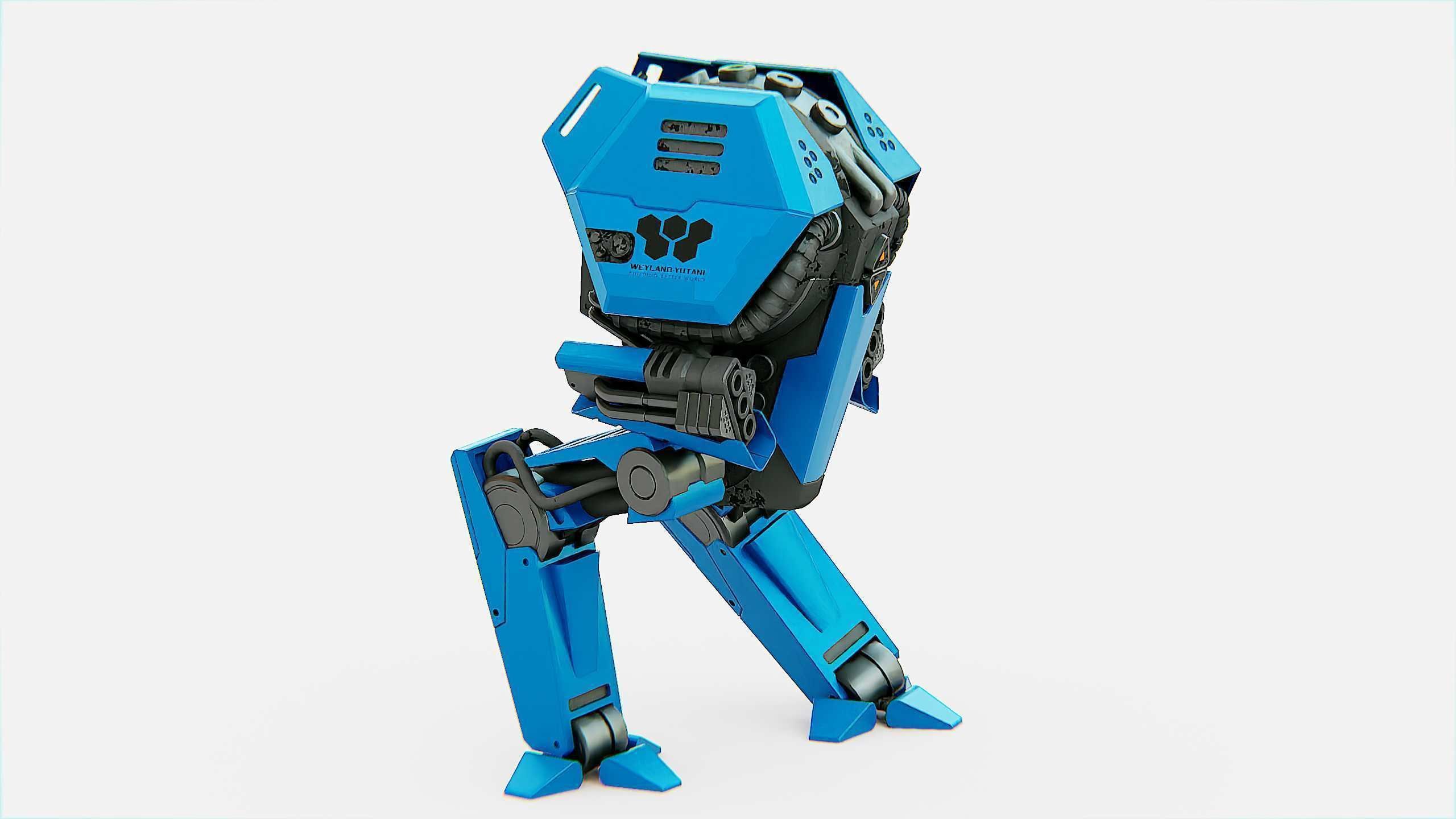 COMBAT DROID  FOVOS X Rigged for Unreal Engine - Unity - MIXAMO 3D model_4