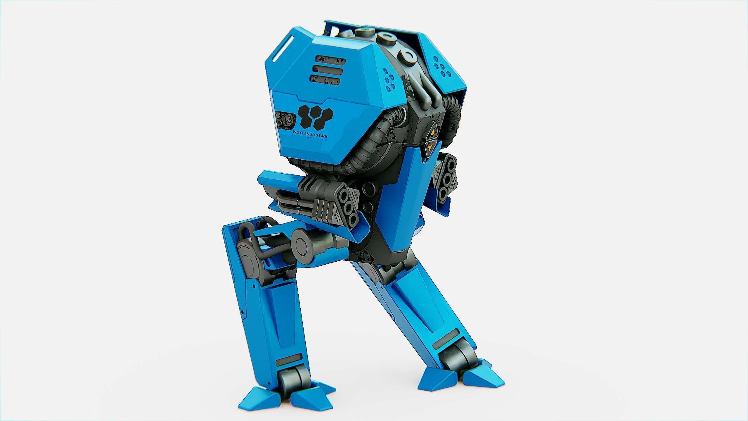 COMBAT DROID  FOVOS X Rigged for Unreal Engine - Unity - MIXAMO 3D model_3