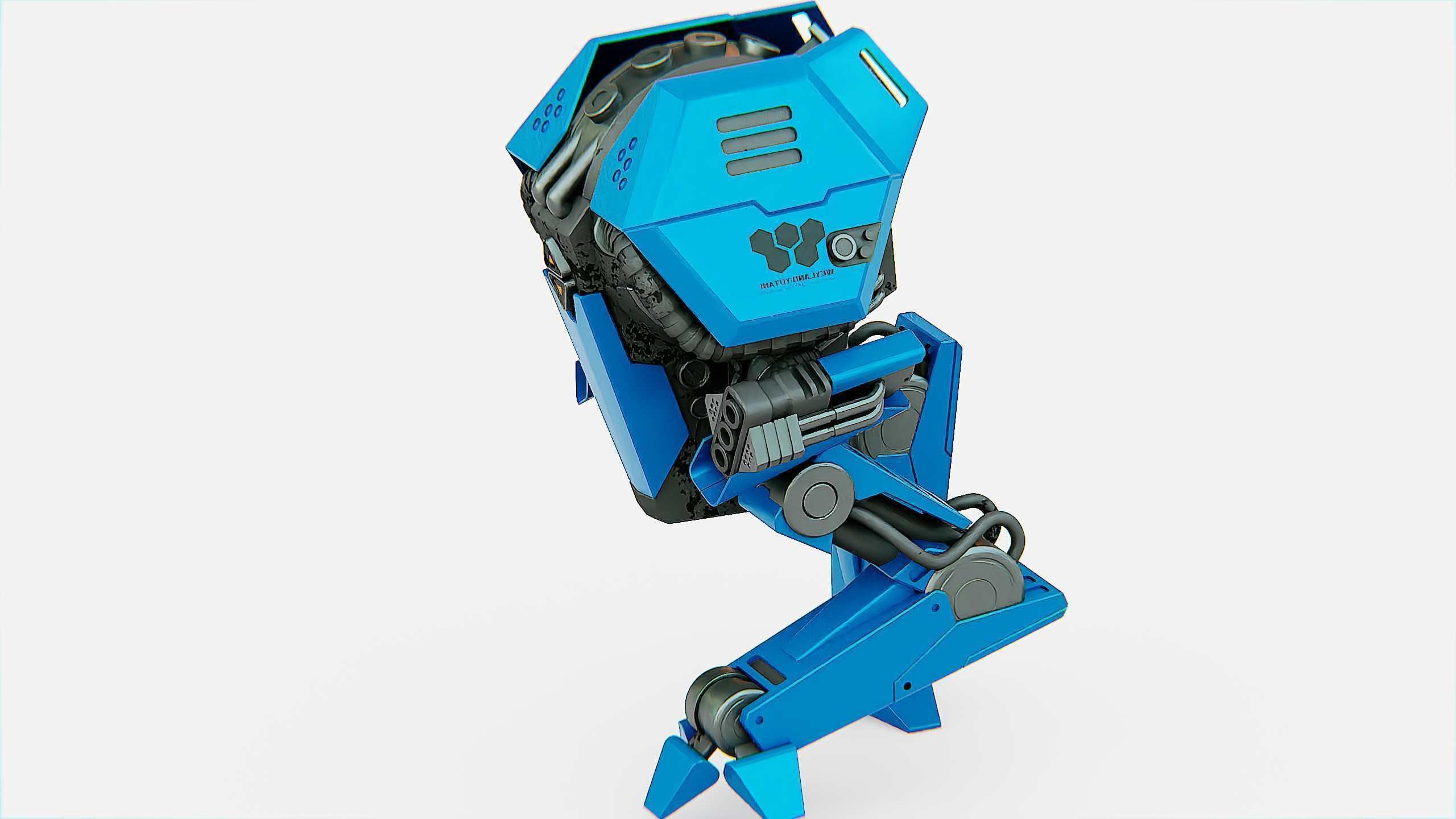 COMBAT DROID  FOVOS X Rigged for Unreal Engine - Unity - MIXAMO 3D model_27