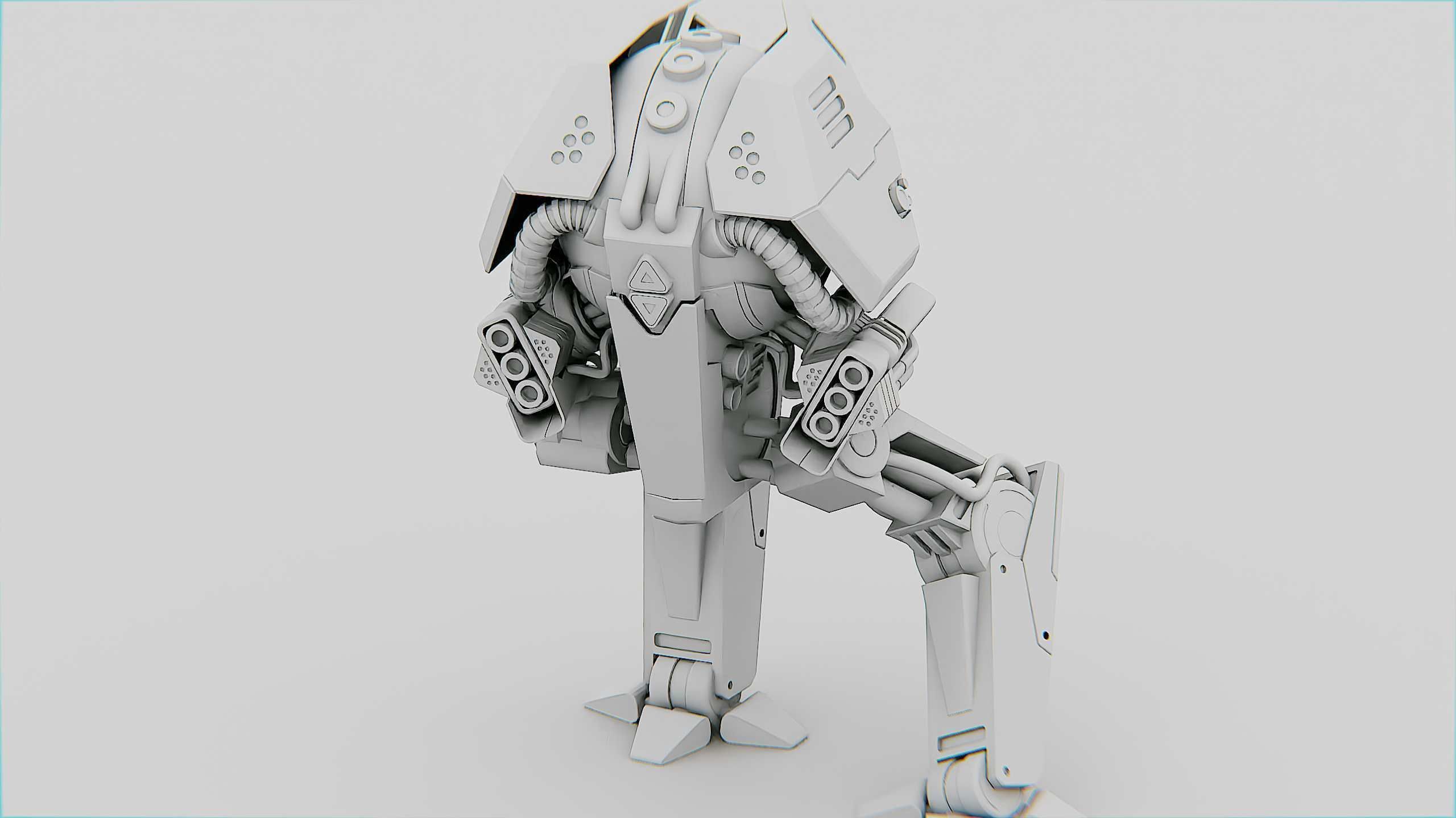 COMBAT DROID  FOVOS X Rigged for Unreal Engine - Unity - MIXAMO 3D model_35