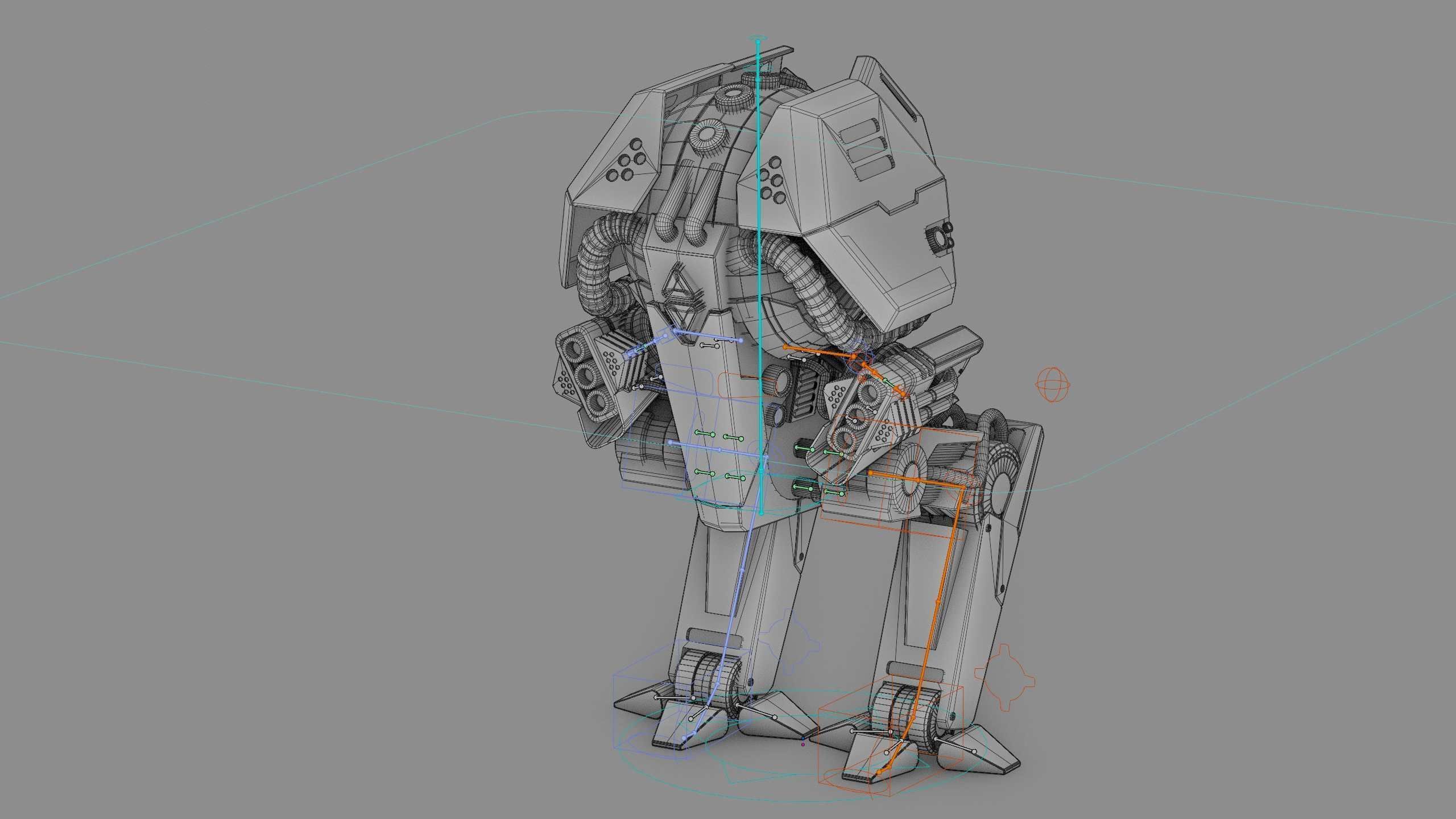COMBAT DROID  FOVOS X Rigged for Unreal Engine - Unity - MIXAMO 3D model_40