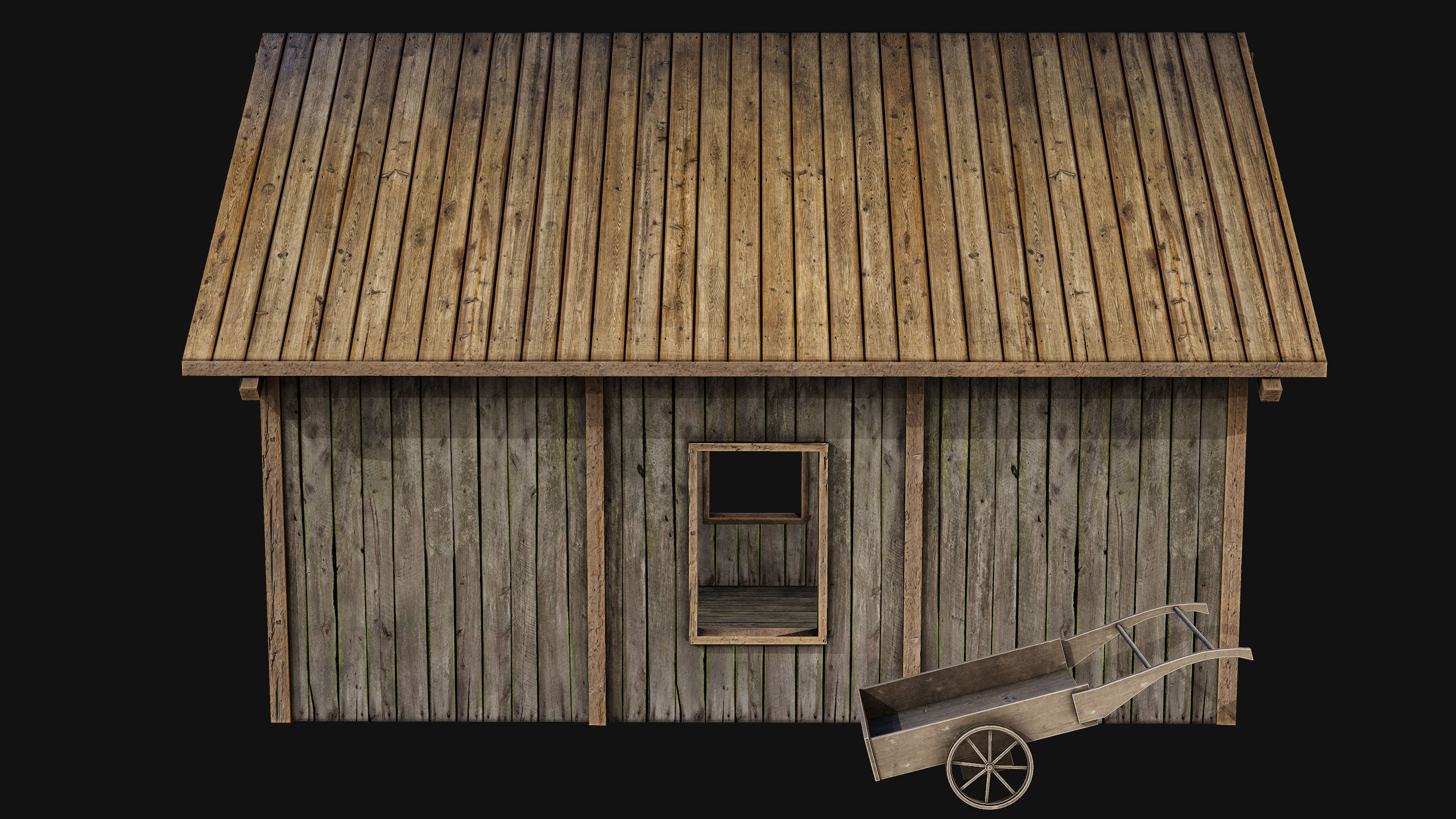 Old Medieval Building Low-poly 3D model_4