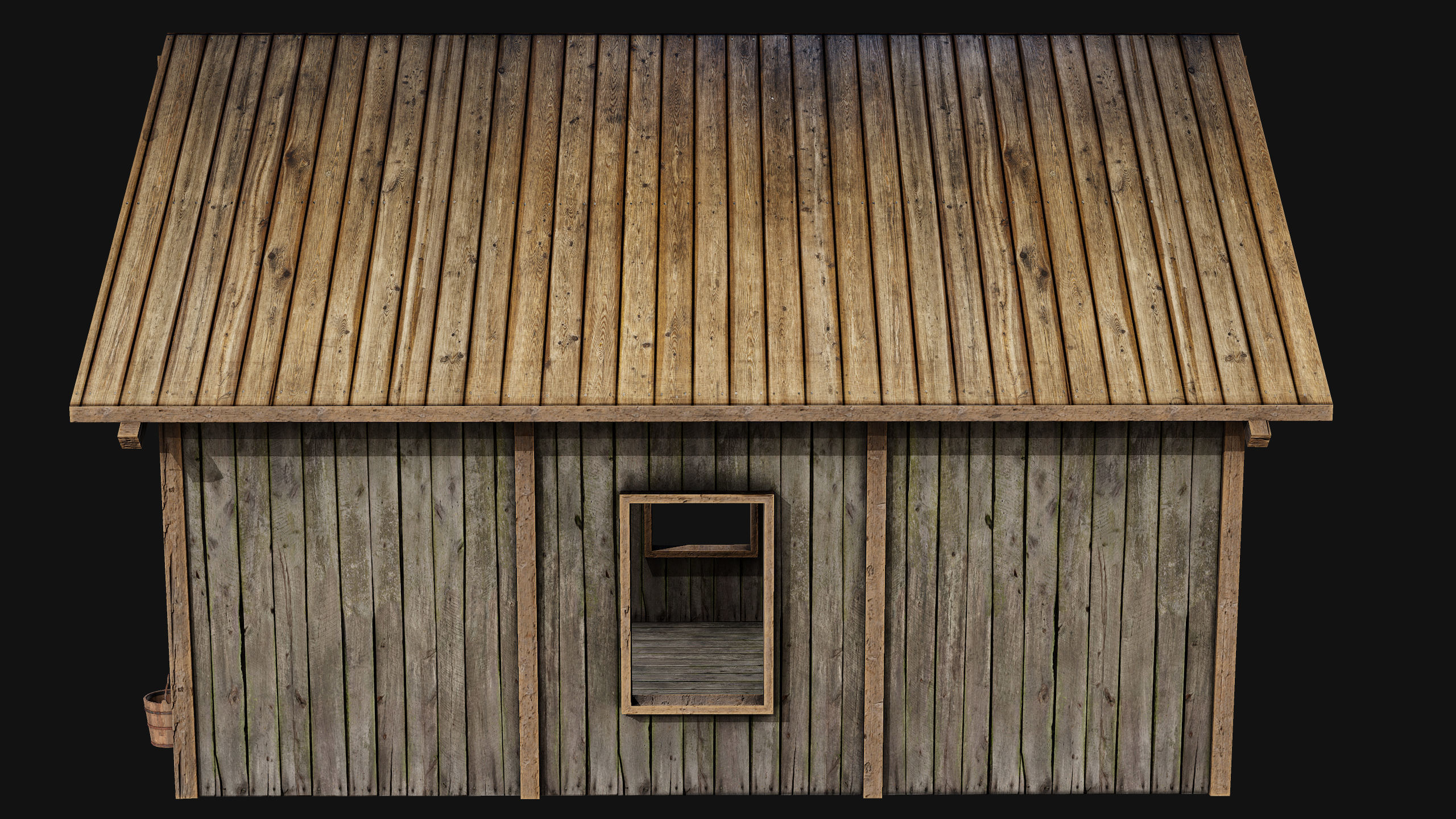 Old Medieval Building Low-poly 3D model_6