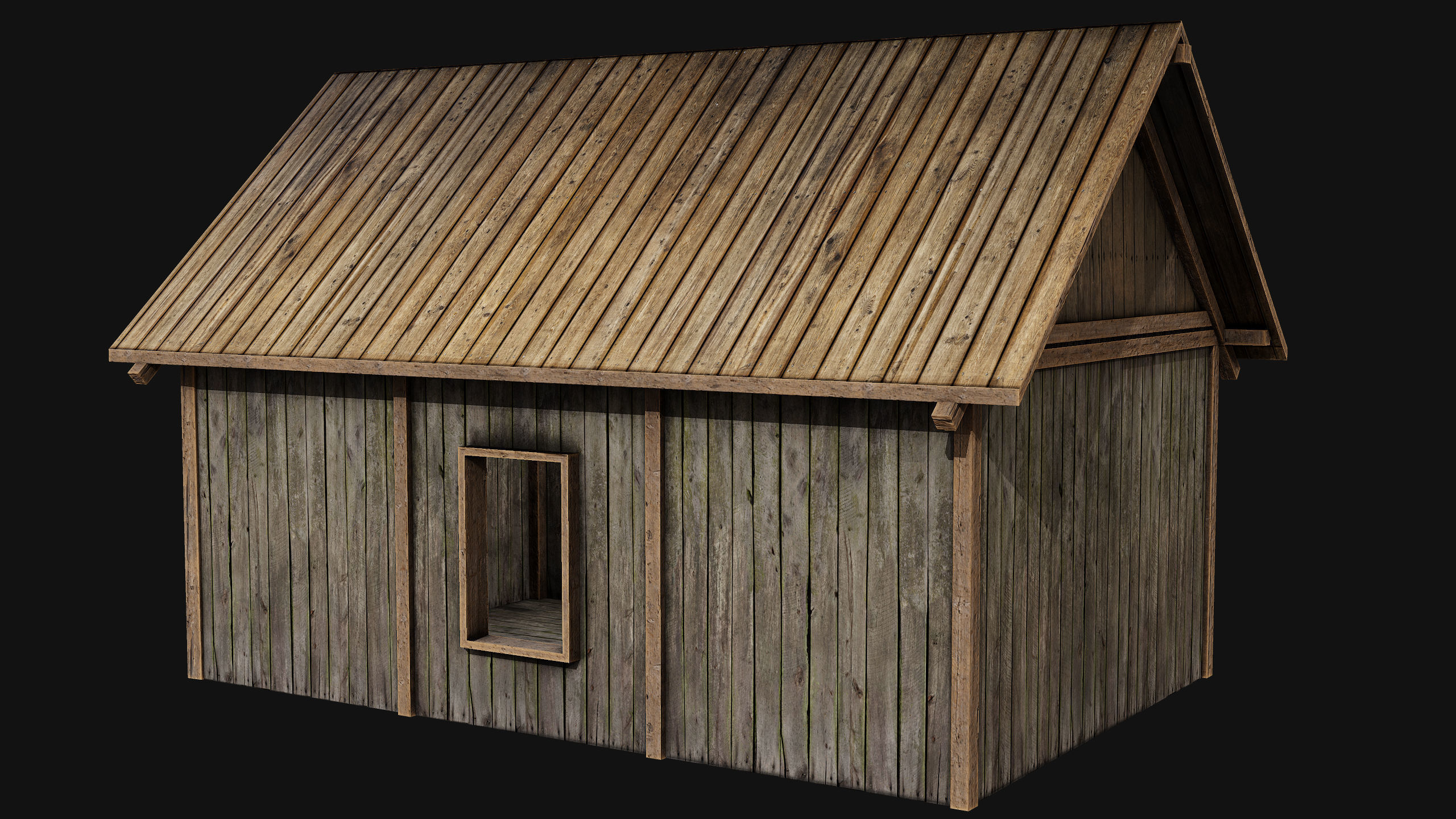 Old Medieval Building Low-poly 3D model_9