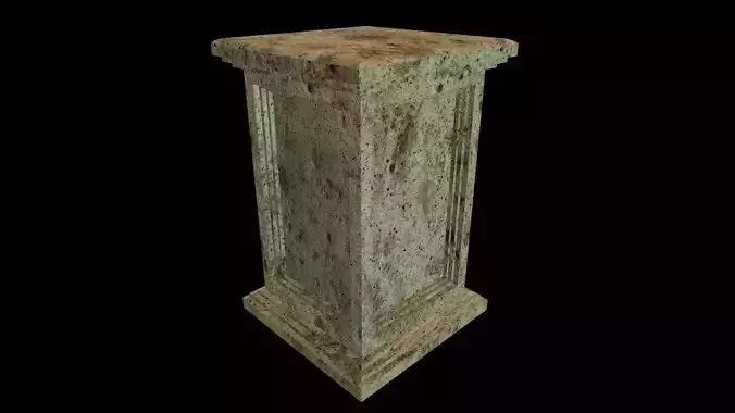 Square Pedestal Stone  Low-poly 3D model
