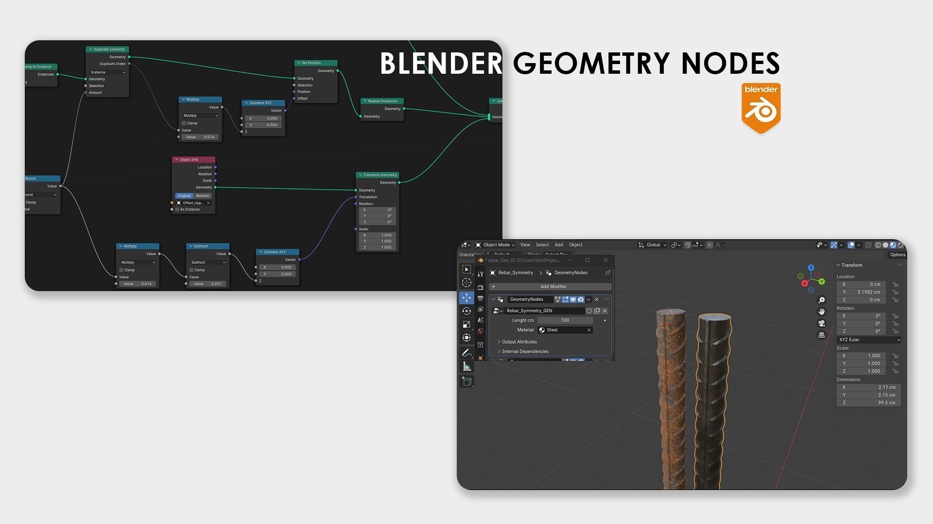 Construction Rebar metal reinforcement 3D model_2