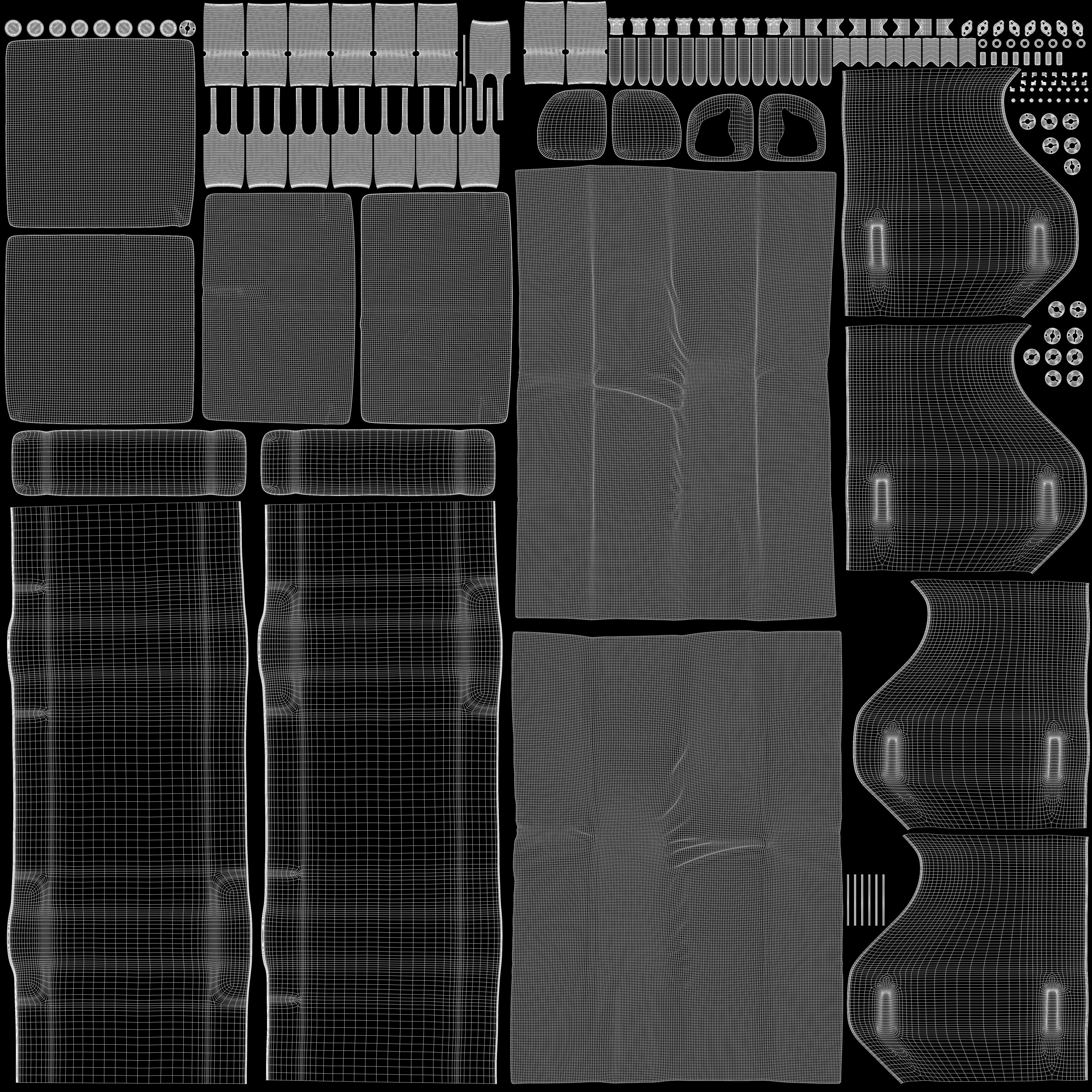 Sofa with pillow Low-poly 3D model_5