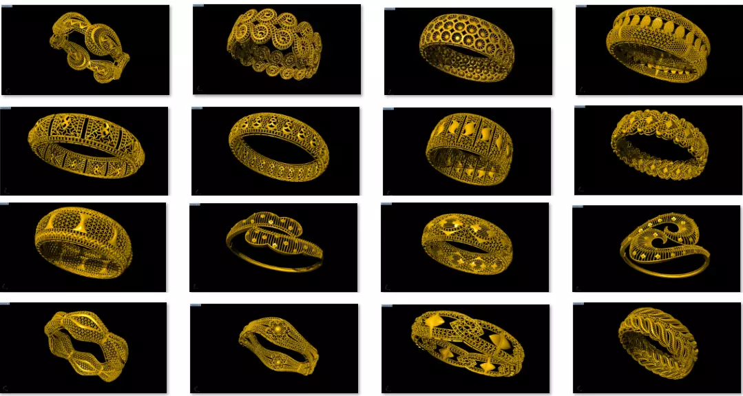 96 Mesh Wire Bracelet 3dm models Pack 3D print model_0