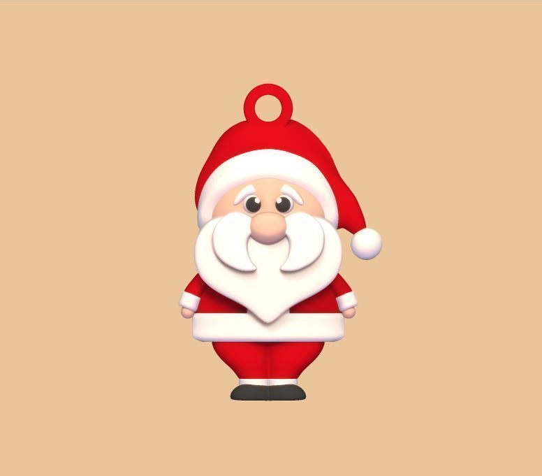 Santa Claus Keychain 3D print model_1