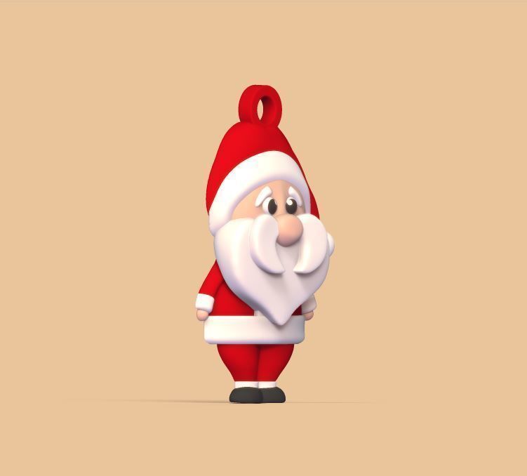 Santa Claus Keychain 3D print model_2