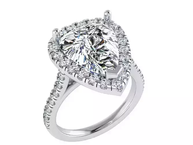 Pear Halo Ring 3054