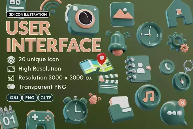 User Interface 3D Illustration