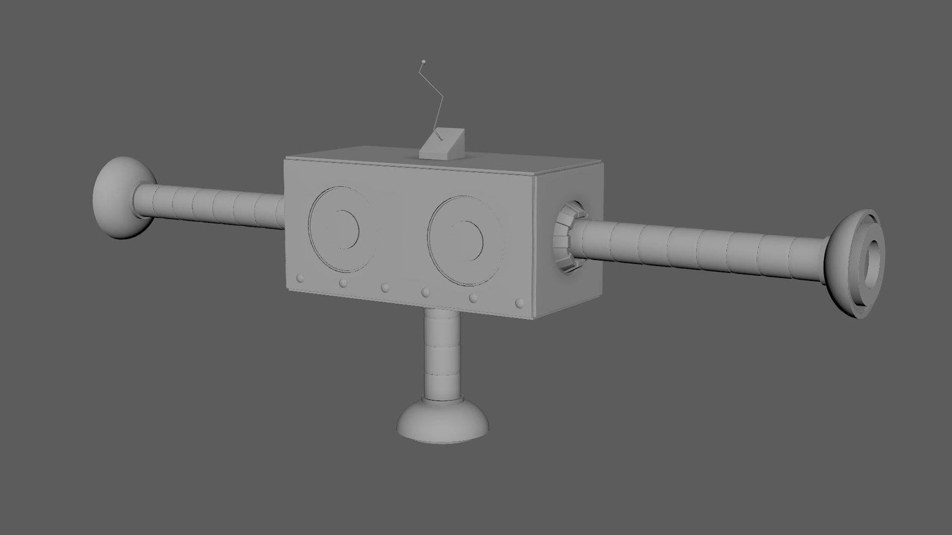 BLBot-00F-V2 Futuristic Adventurer Blue Cute Robot  3D model_4