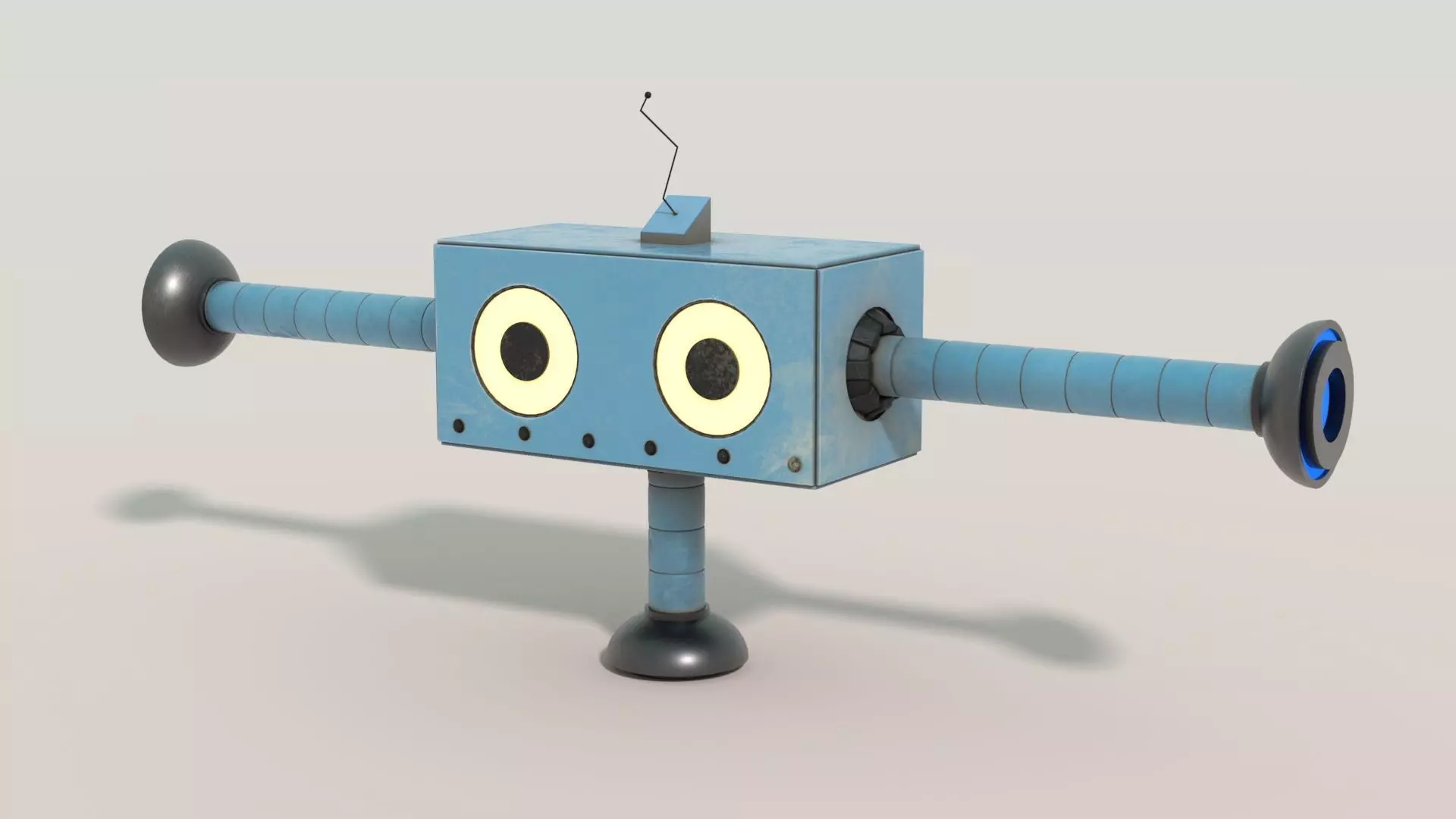 BLBot-00F-V2 Futuristic Adventurer Blue Cute Robot  3D model_0
