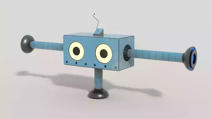BLBot-00F-V2 Futuristic Adventurer Blue Cute Robot 