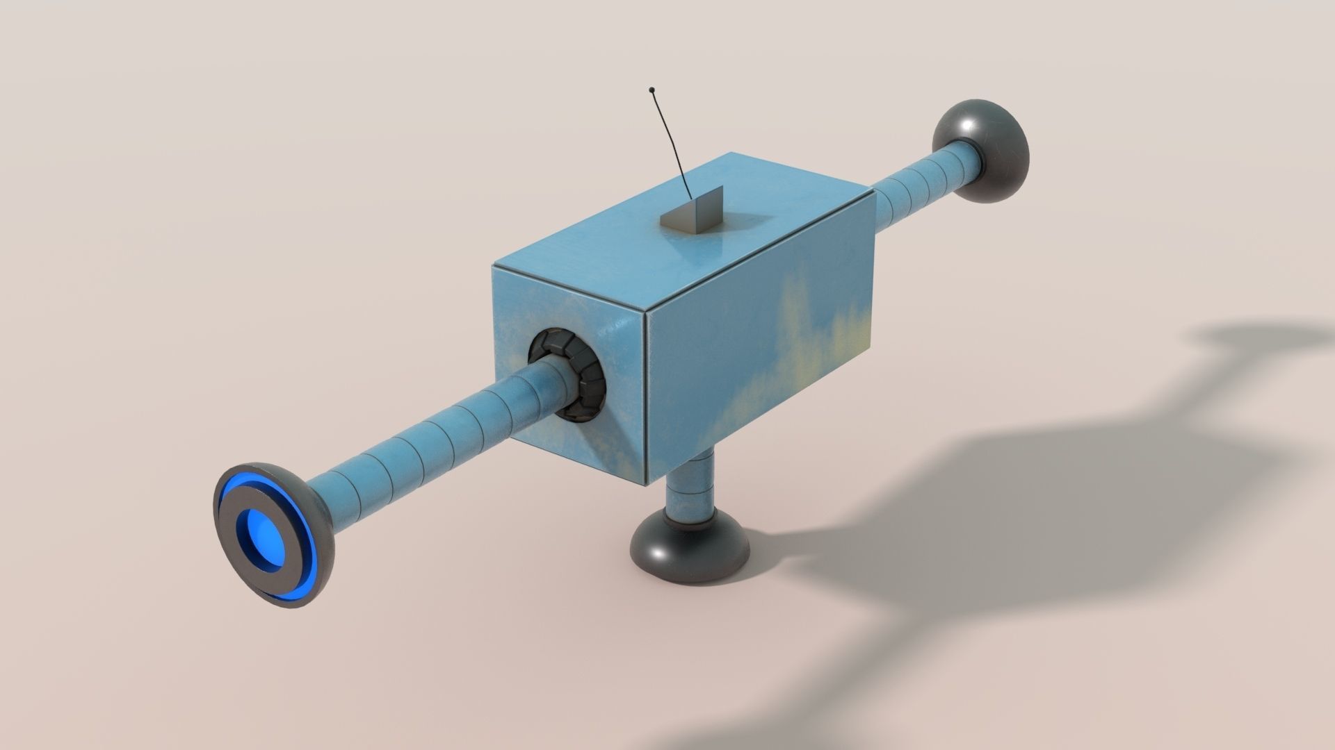 BLBot-00F-V2 Futuristic Adventurer Blue Cute Robot  3D model_2