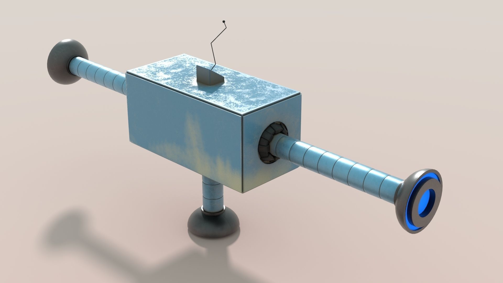 BLBot-00F-V2 Futuristic Adventurer Blue Cute Robot  3D model_3