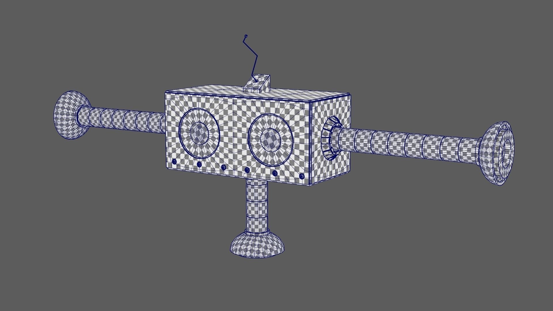 BLBot-00F-V2 Futuristic Adventurer Blue Cute Robot  3D model_16