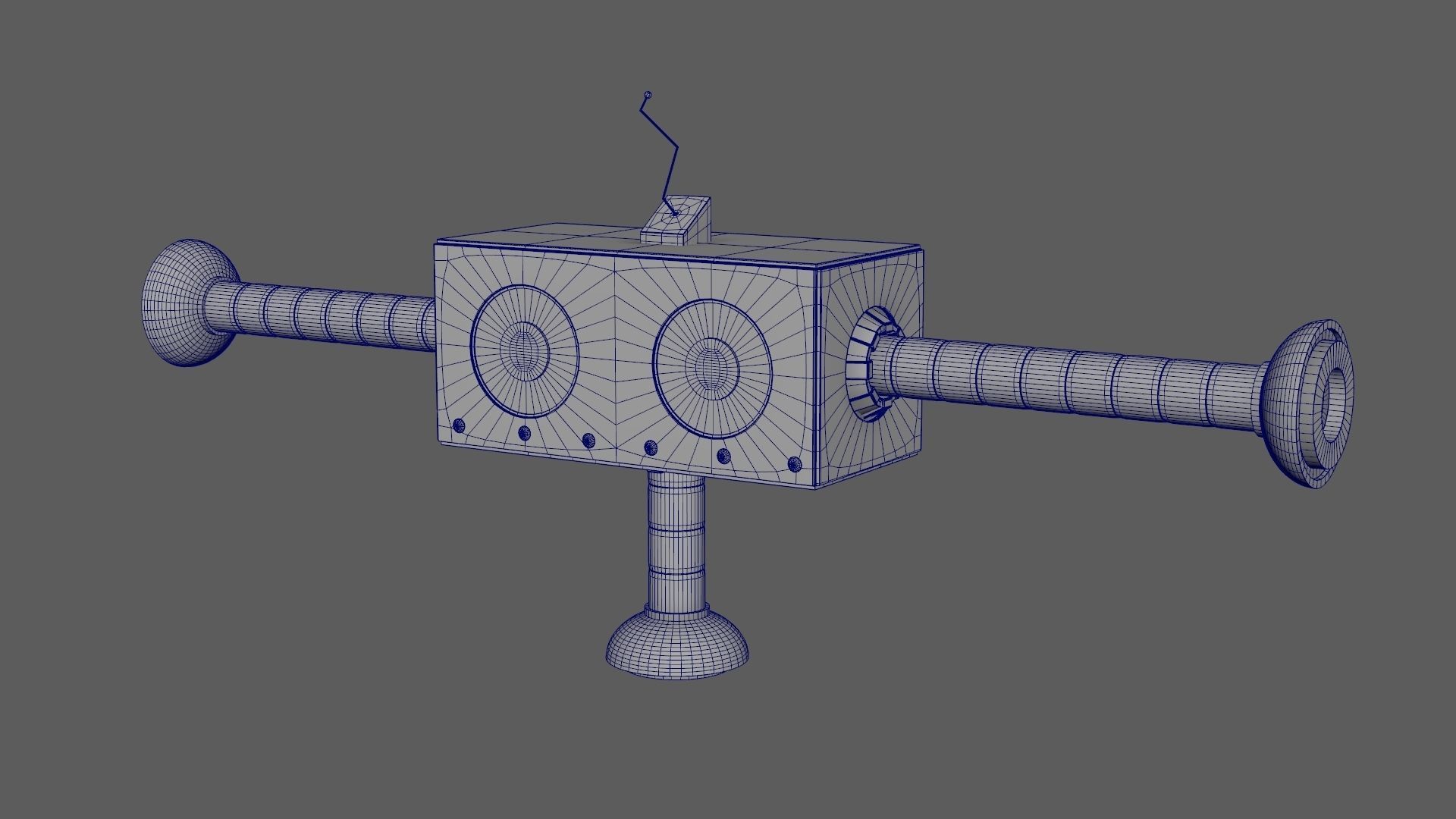 BLBot-00F-V2 Futuristic Adventurer Blue Cute Robot  3D model_8