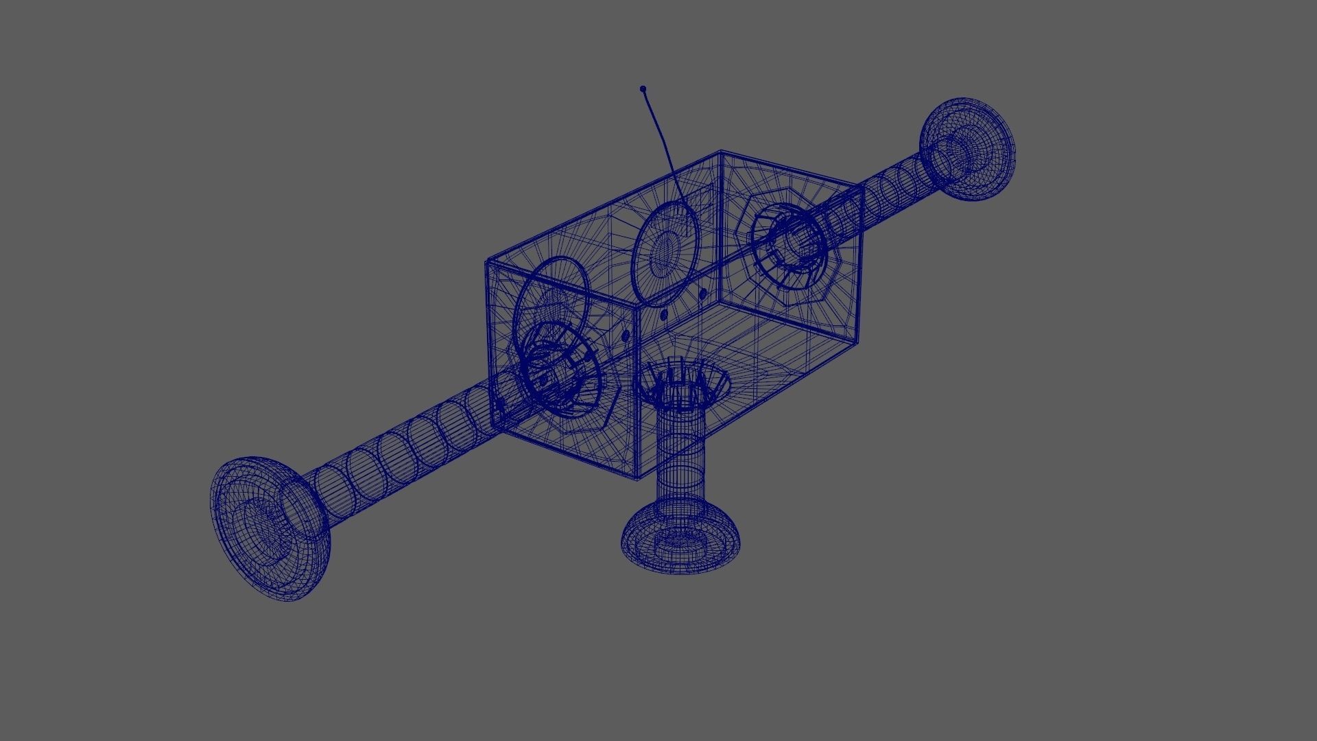 BLBot-00F-V2 Futuristic Adventurer Blue Cute Robot  3D model_14