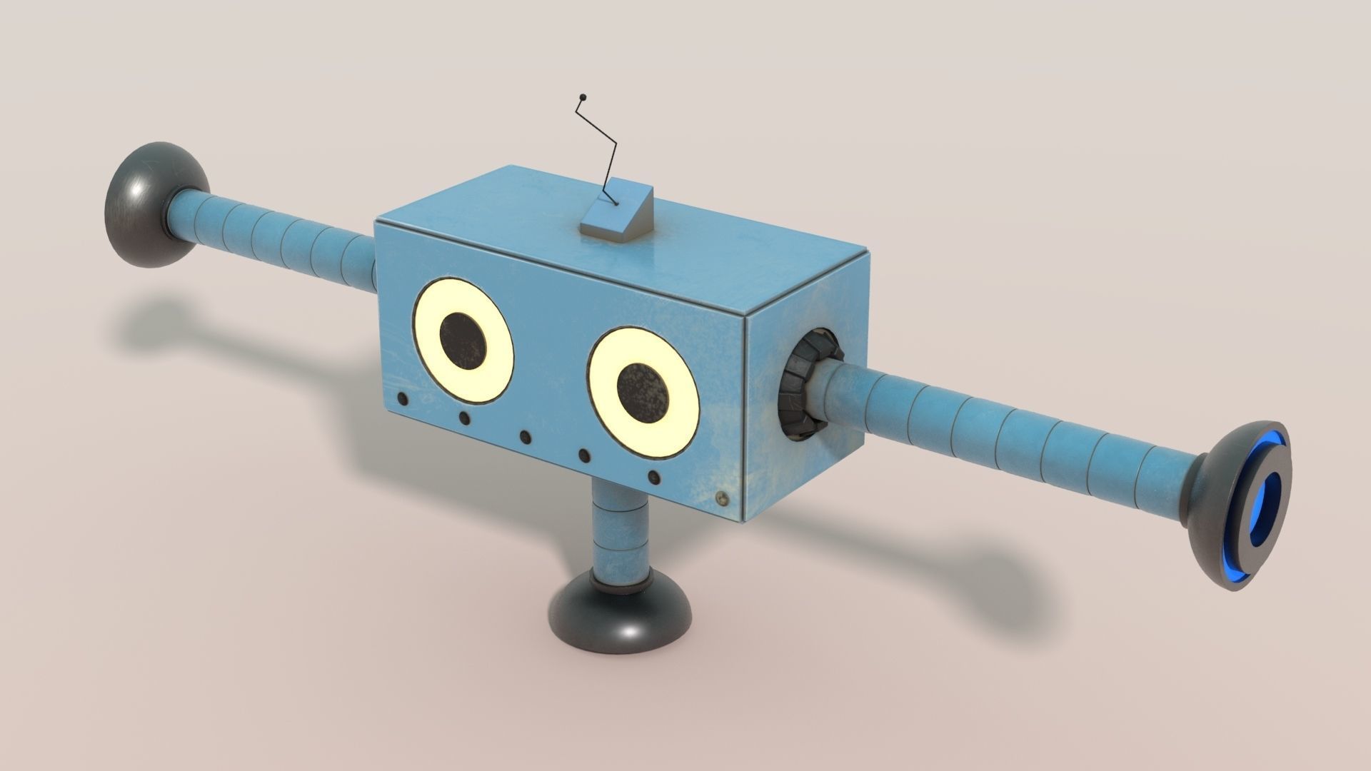 BLBot-00F-V2 Futuristic Adventurer Blue Cute Robot  3D model_1