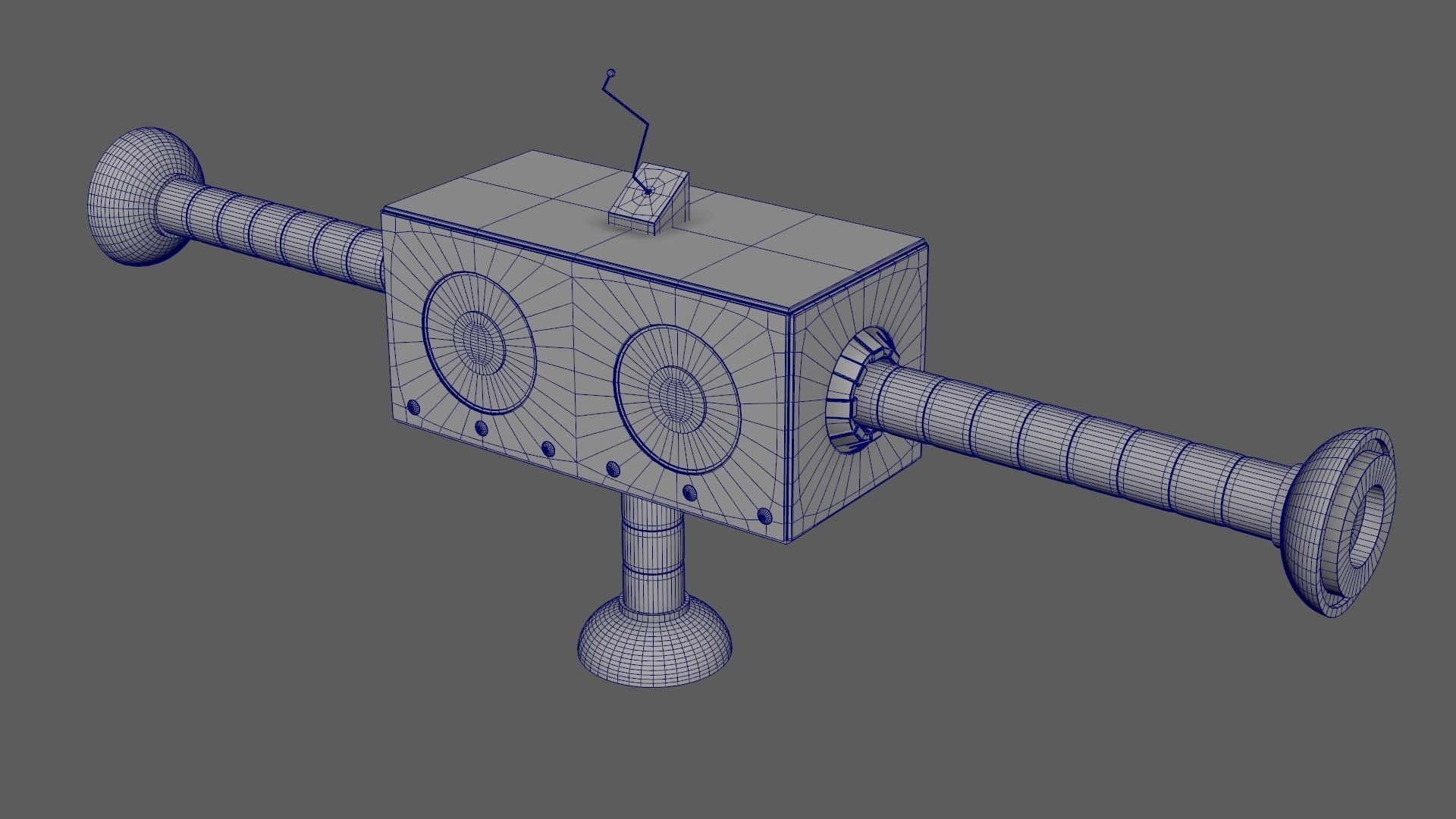 BLBot-00F-V2 Futuristic Adventurer Blue Cute Robot  3D model_9