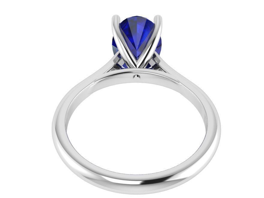 Oval Solitaire Ring 3057 3D print model_3
