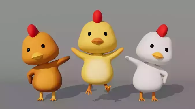 Rigged Cartoon Chicken