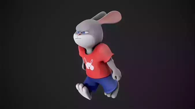 Angry Bunny rabbit 3d print figure