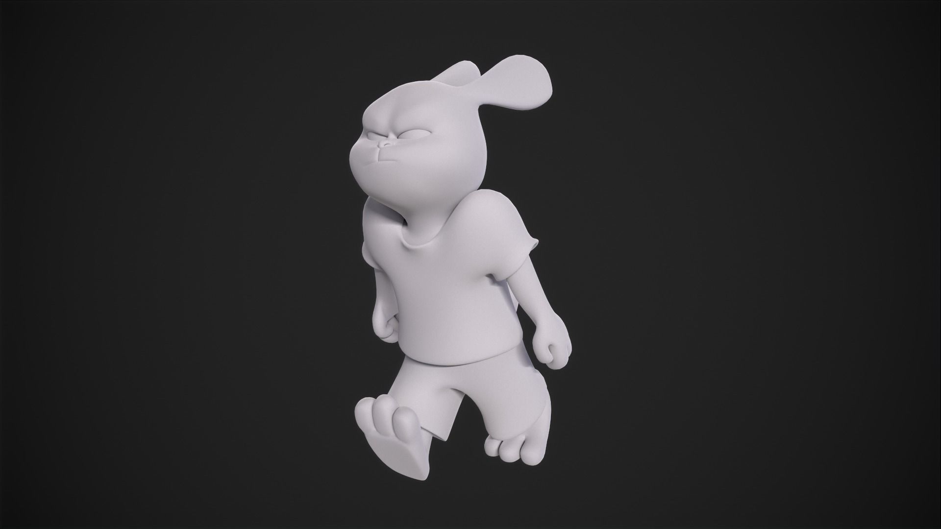 Angry Bunny rabbit 3d print figure 3D model 3D printable | CGTrader