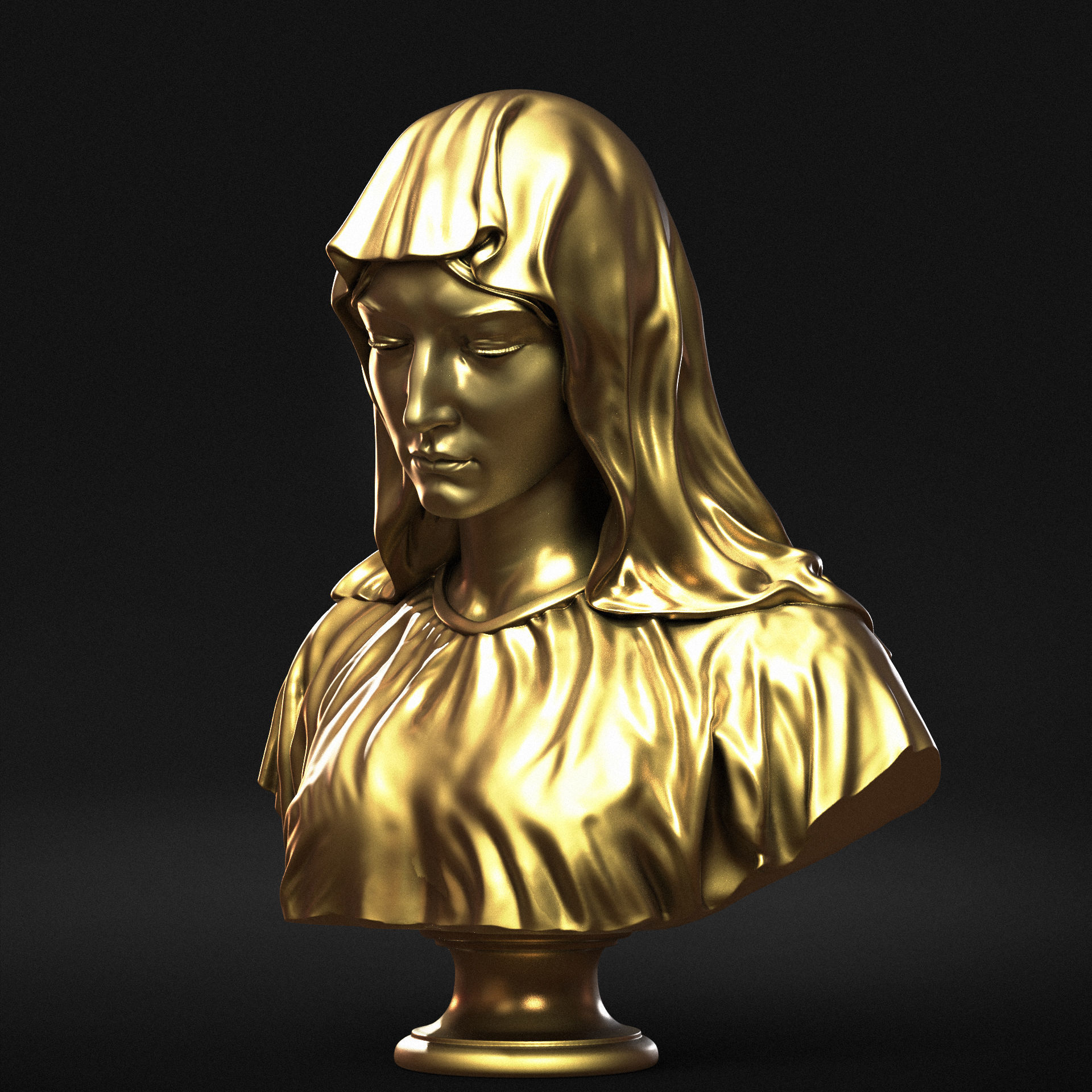 Mother Maria Bust 01 3D print model_3