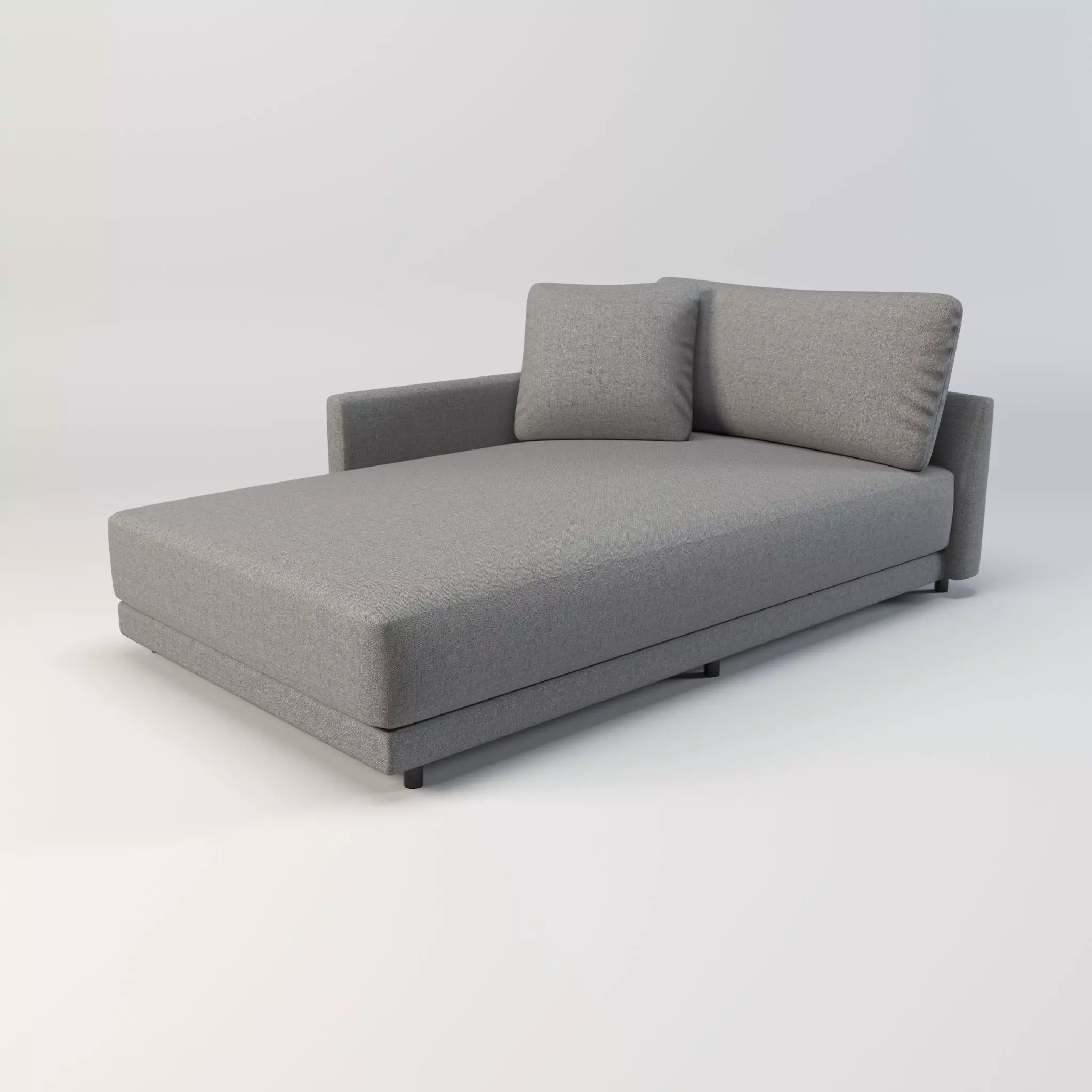Gather arm wide chaise sectional sofa Low-poly 3D model