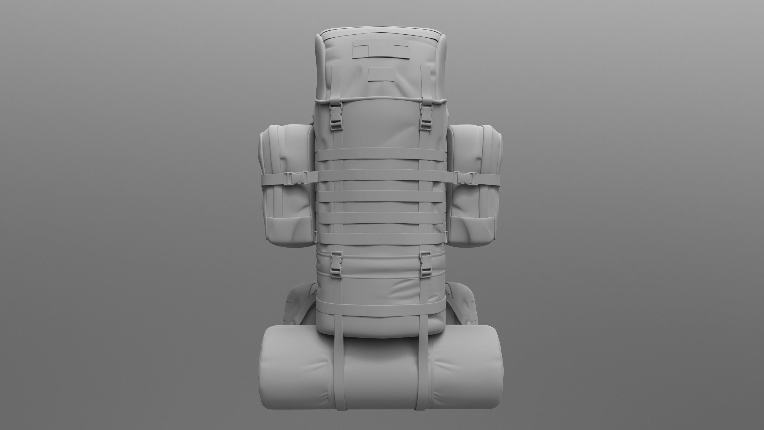 Game ready Backpack Bag Low-poly 3D model_10