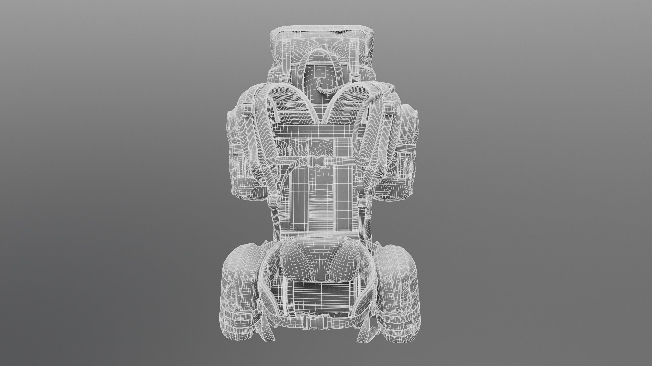 Game ready Backpack Bag Low-poly 3D model_14