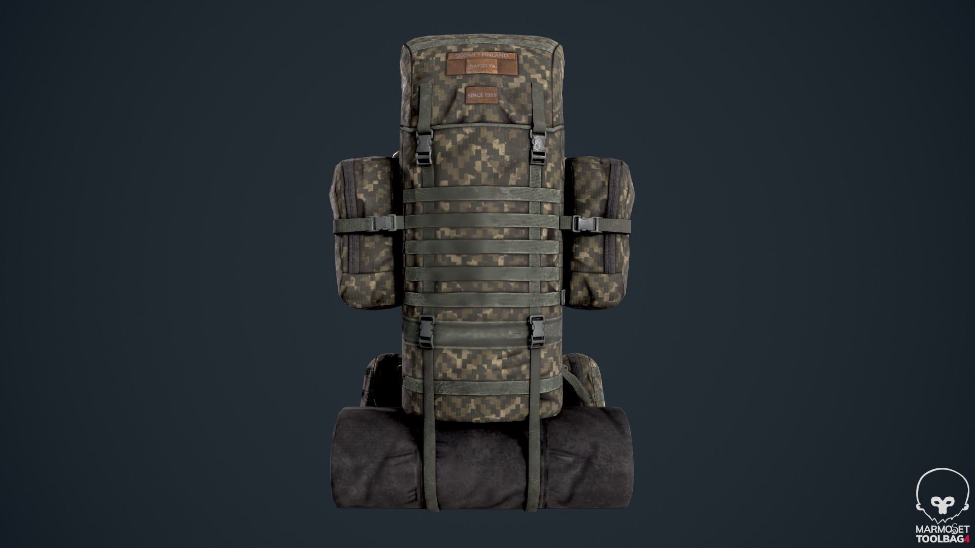 Game ready Backpack Bag Low-poly 3D model_3