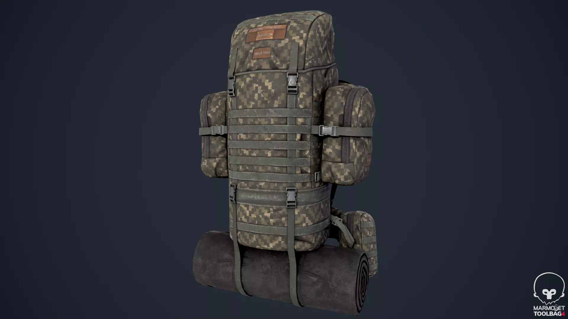 Game ready Backpack Bag Low-poly 3D model_0