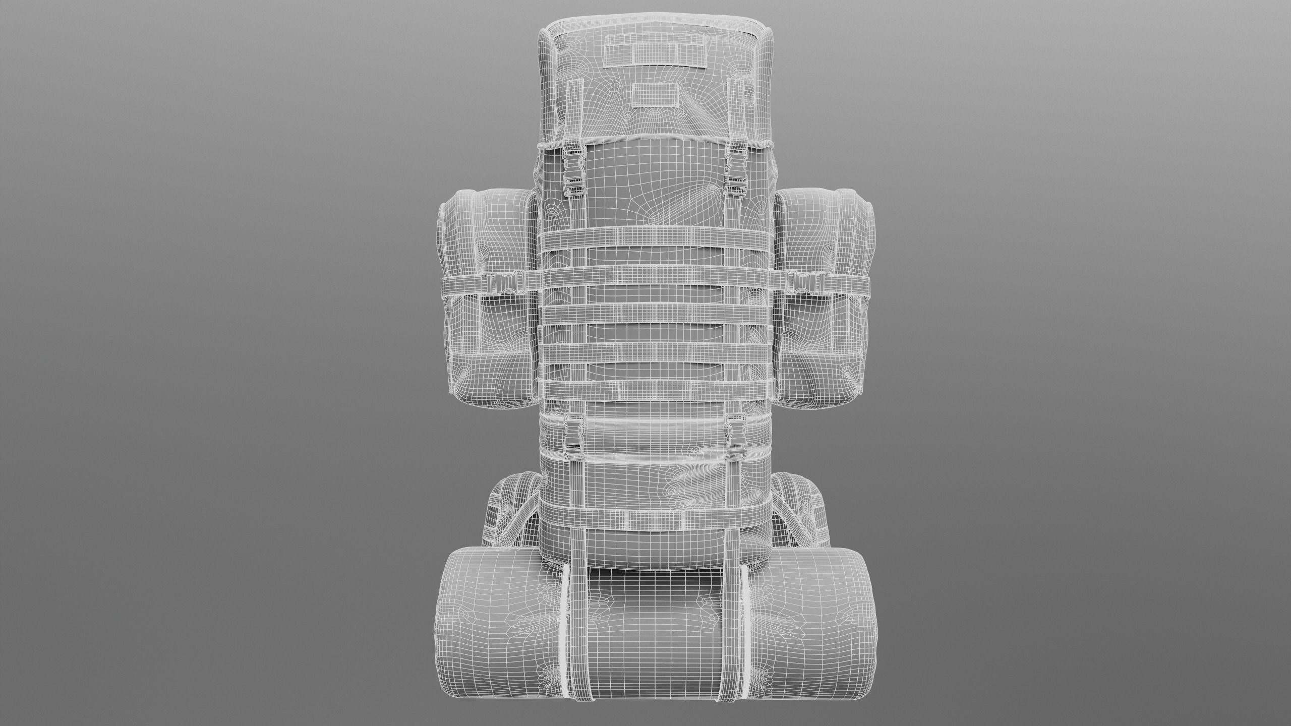 Game ready Backpack Bag Low-poly 3D model_13