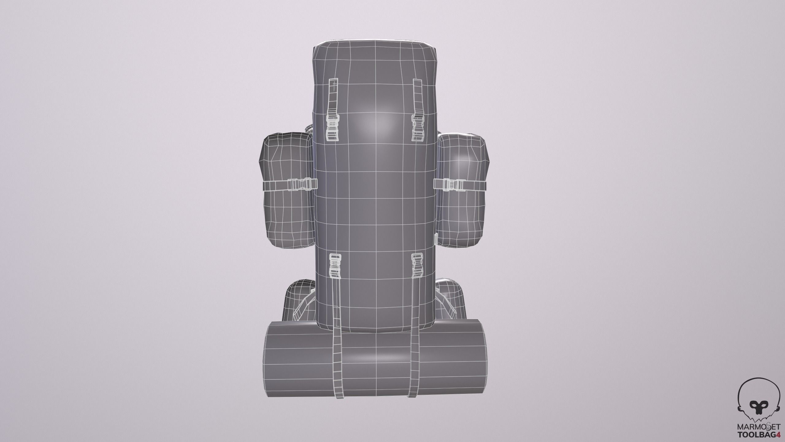 Game ready Backpack Bag Low-poly 3D model_8