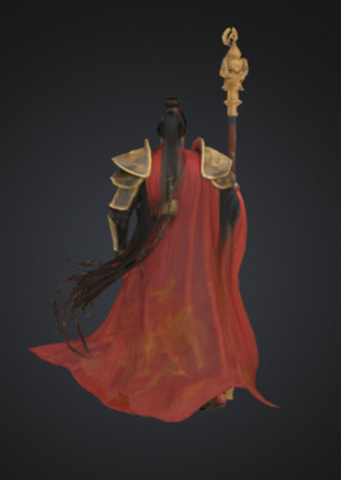 samurai Low-poly 3D model_2