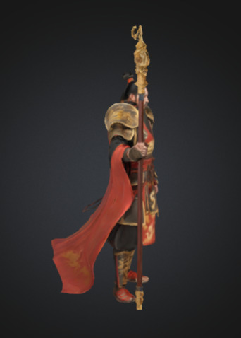 samurai Low-poly 3D model_3