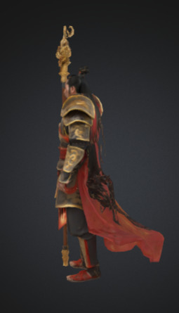 samurai Low-poly 3D model_4