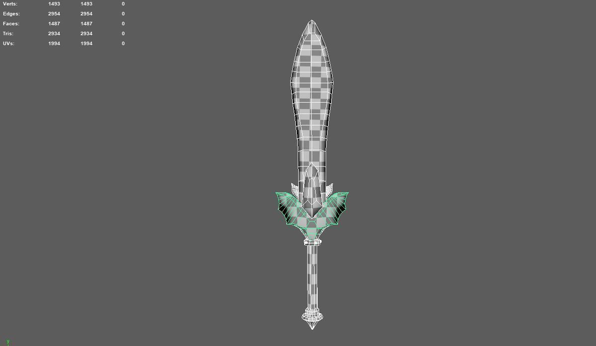 A stylized Vampire sword Low-poly 3D model_4
