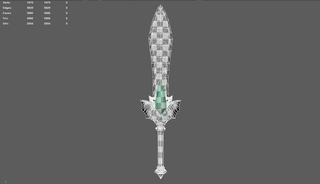 A stylized Vampire sword Low-poly 3D model_5
