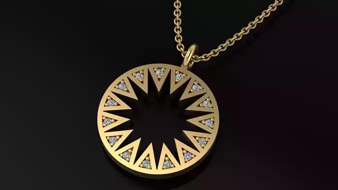 Women round pendant 3dm stl render detail 3D print model