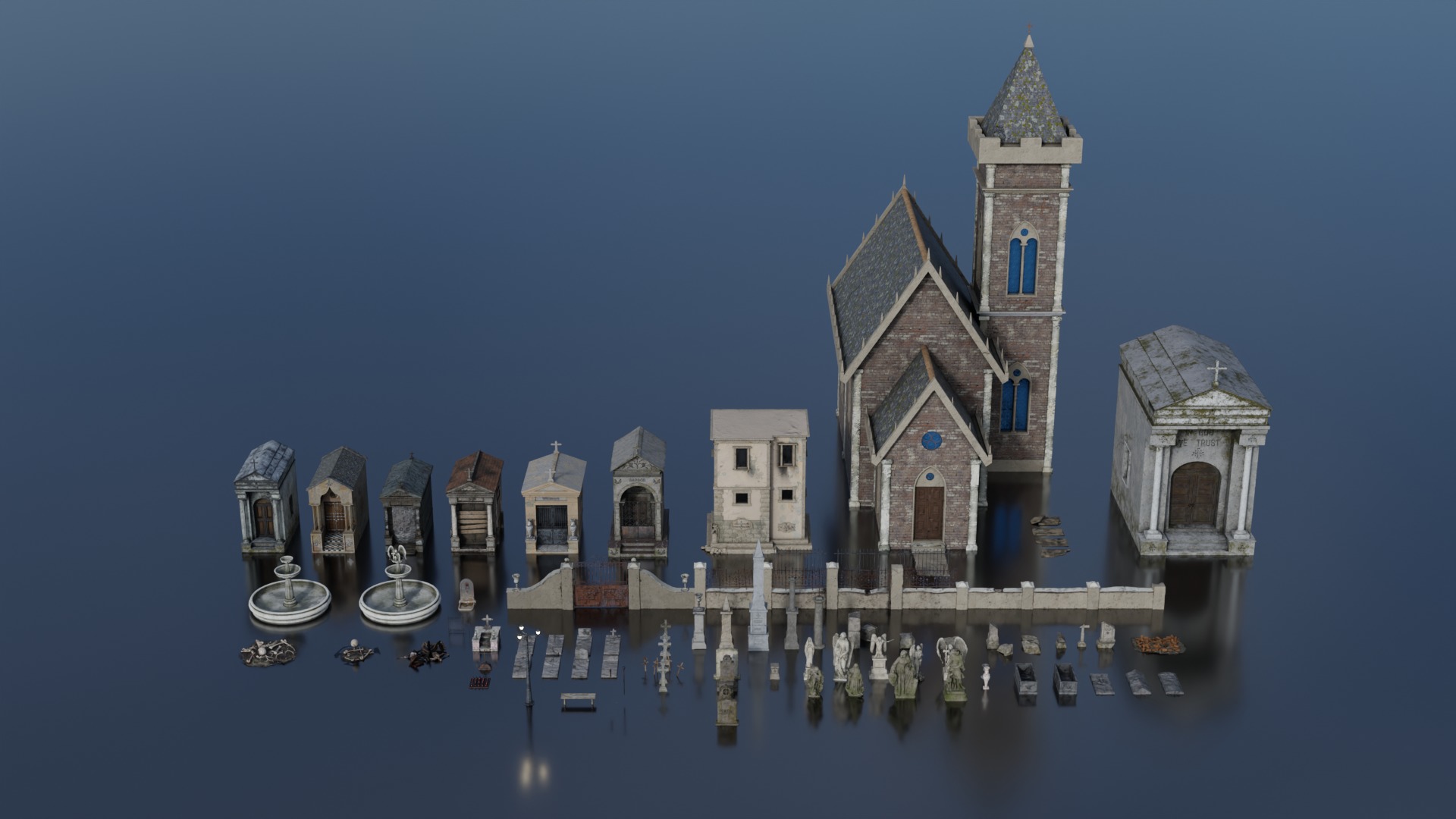 The Lost Graveyard - RENEWED Low-poly 3D model_2