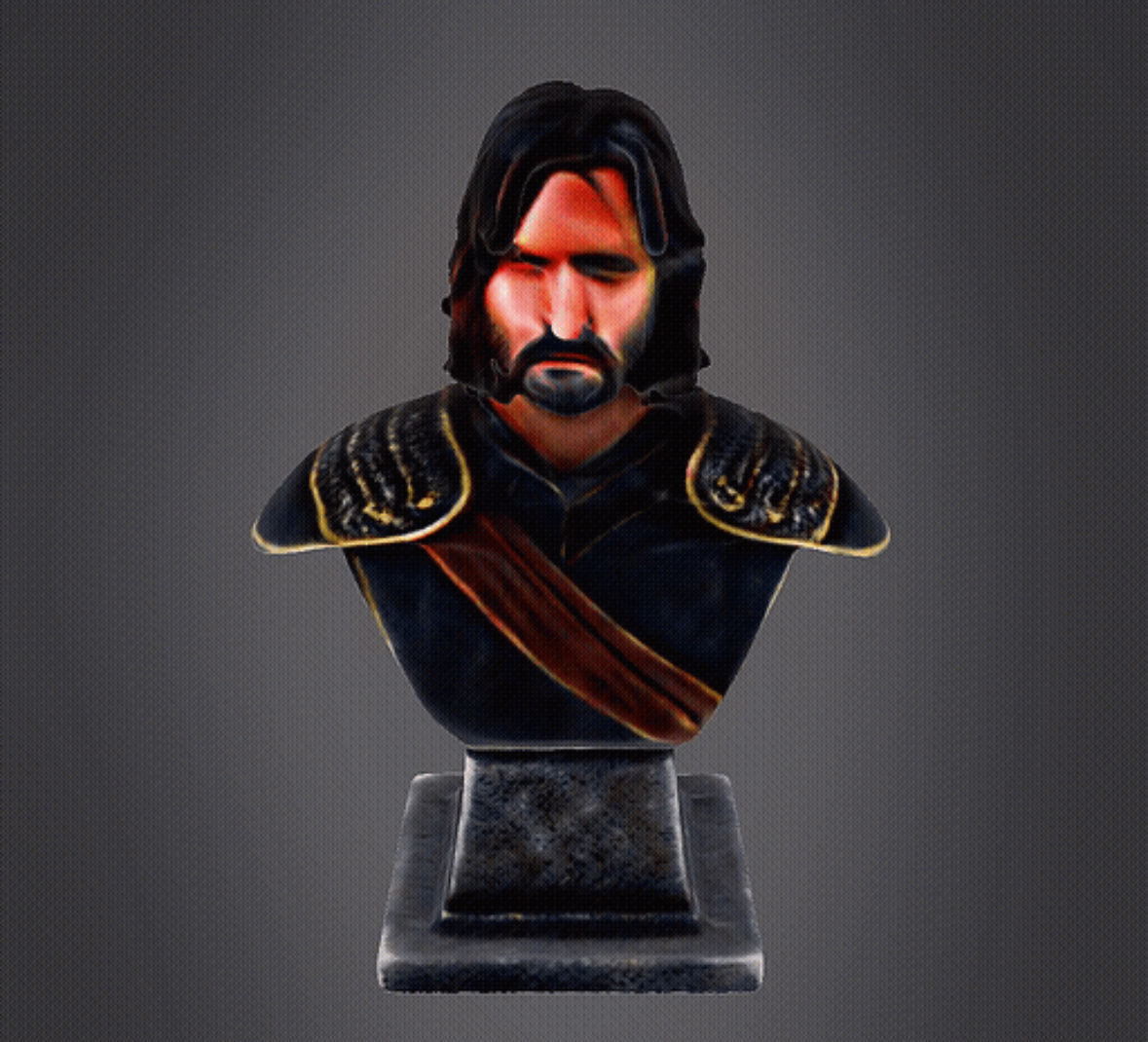 Middle Earth Warrior Bust Aragorn 3D print model_7