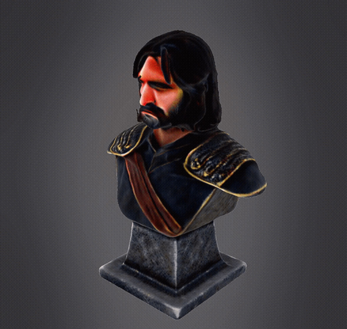 Middle Earth Warrior Bust Aragorn 3D print model_6