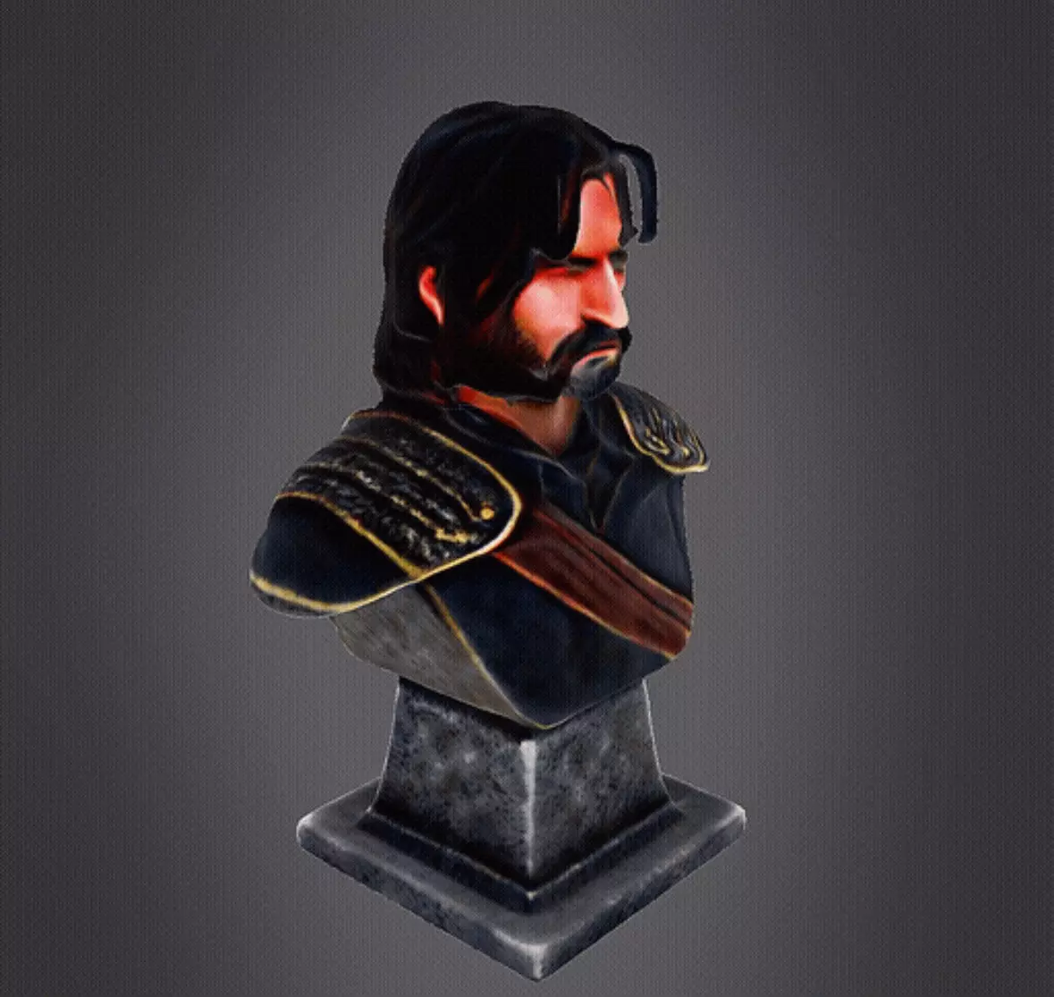 Middle Earth Warrior Bust Aragorn 3D print model_0